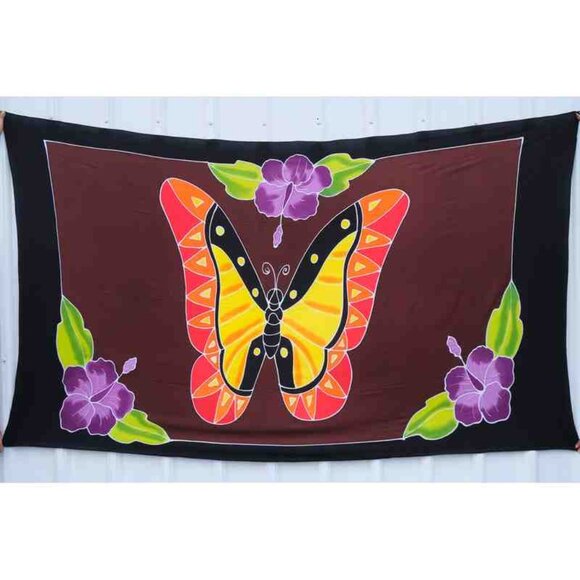 CM29 Butterfly 38" Open Hand Painted Cover Up Midi Cardigan fit up to 5X - Picture 2 of 2